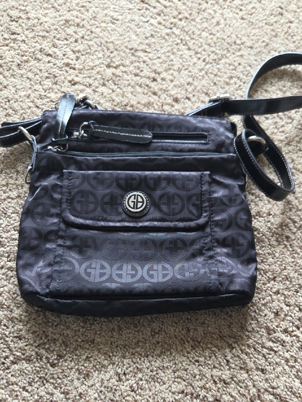 Giani Bernini Black Tote with Gold Logo Plaque